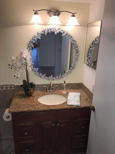 Guest bathroom upgraded with tub