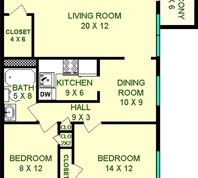 Stowe Two Bedroom Floorplan Stowe Two Bedroom Floorplan