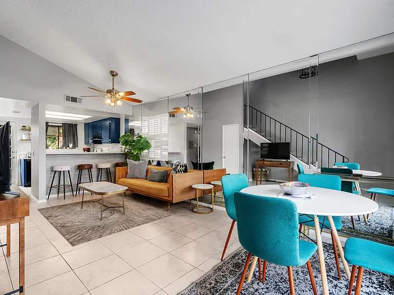 Open concept living and dining room