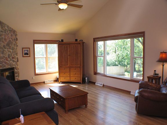 Living room with fireplace