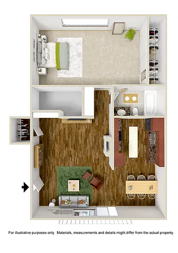 Floor plan 1 Bedroom 1 Bath