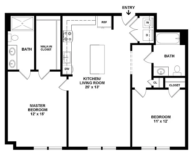 Floor plan 2BR/2BA