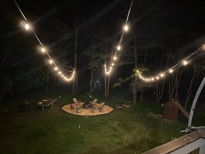 Outdoor Firepit Nighttime View