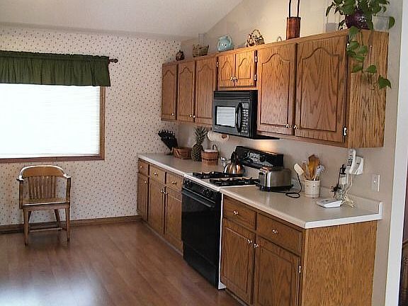 This huge kitchen also has vaulted ceilings