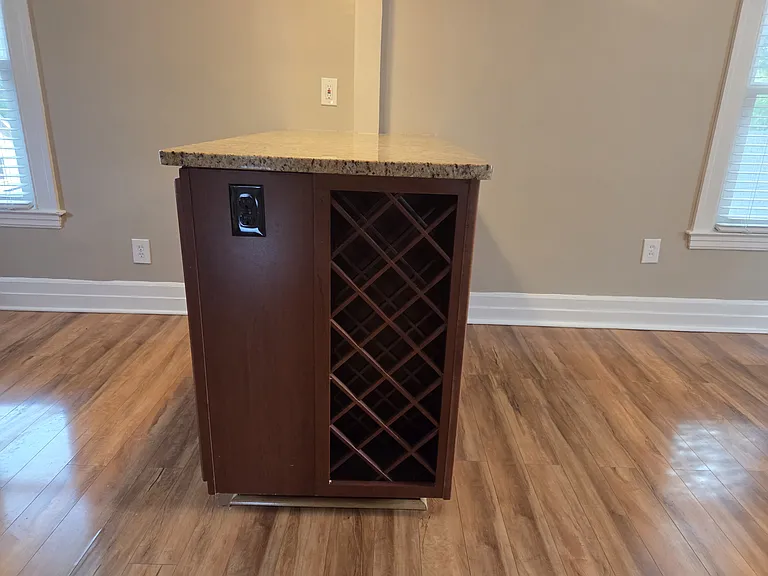 Island with wine holder