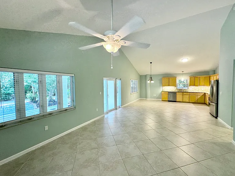 Living Room Looking Toward Kitchen and Dining