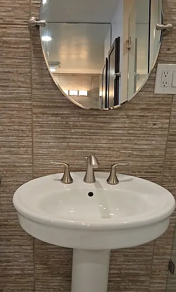 Bathroom Sink and Vanity Mirror
