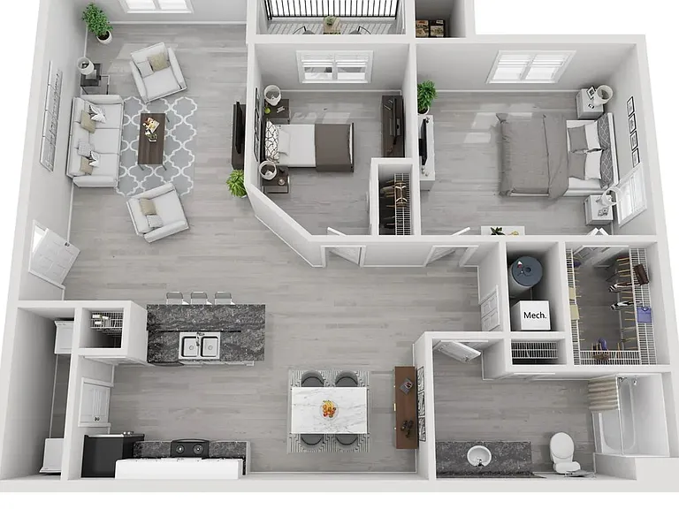 A photo of our 2x1 floor plan, The Carlton.