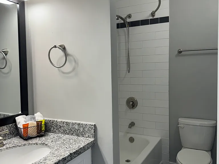 C Floor plan- Bathroom Spacious with granite counter vanity.