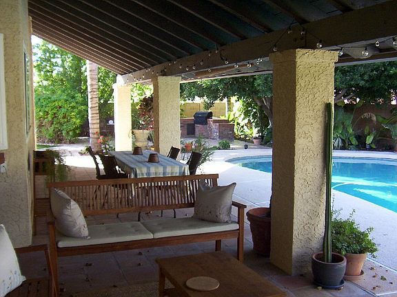 Huge Covered  Tiled Patio