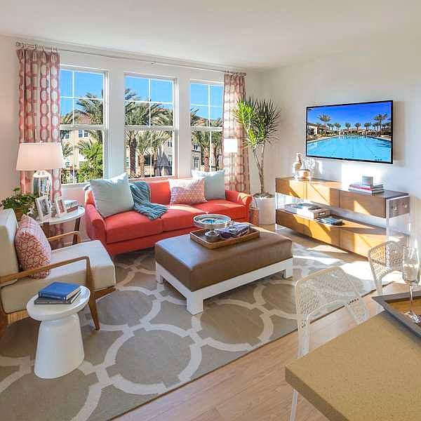 Living room with windows