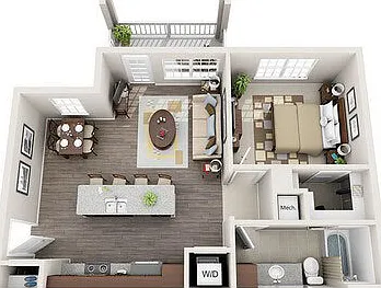Morgan Reserve - A1 - 1 Beds - 1 Baths - 732 Sq. ft.