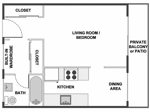 Floor plan Studio: Type A