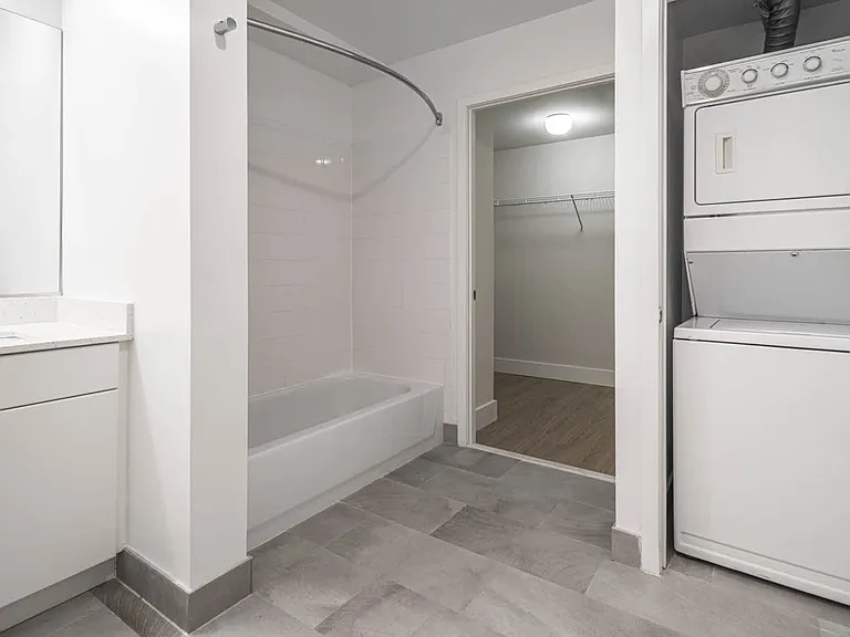 Bathroom with In-home washer and Dryer