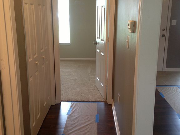 Hallway with large closet