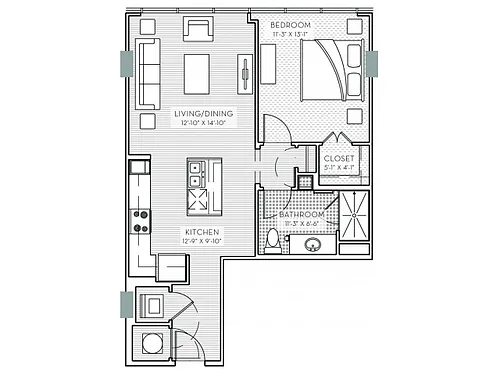 Floor plan One Bedroom