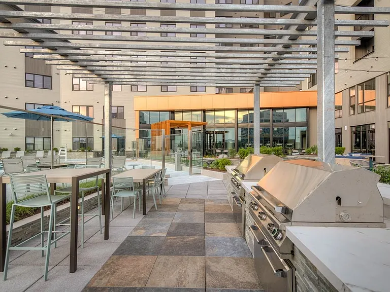 Outdoor grilling area and seating