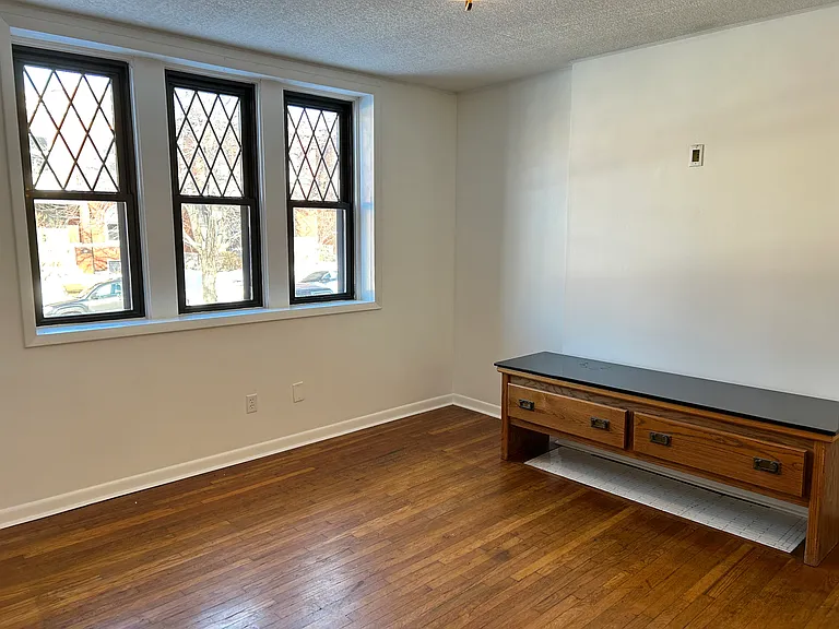 Living room with original hardwood floors