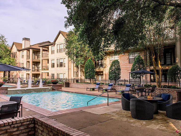 Enjoy our second pool lined with relaxing chairs and shaded tables.