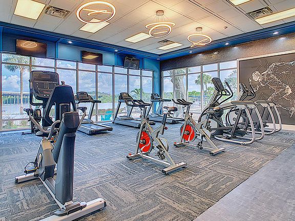 Our fitness center features cardio equipment including treadmills and spinning bikes.
