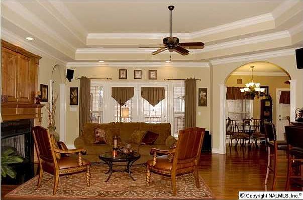 Family room with fireplace