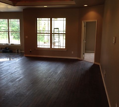 Living room with wood floor