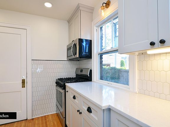 Long counter for working, lots of cabinet space