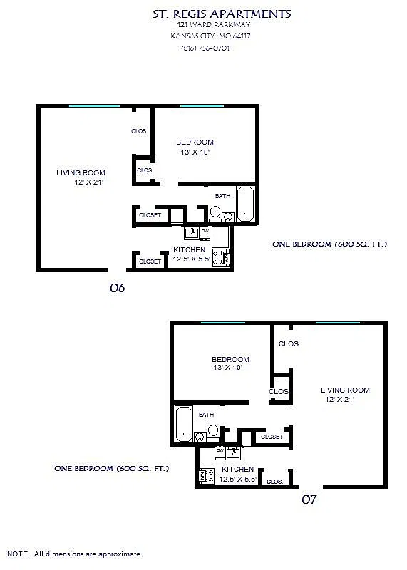 Floor plan One Bedroom 06/07