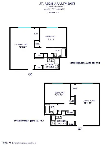 Floor plan One Bedroom 01