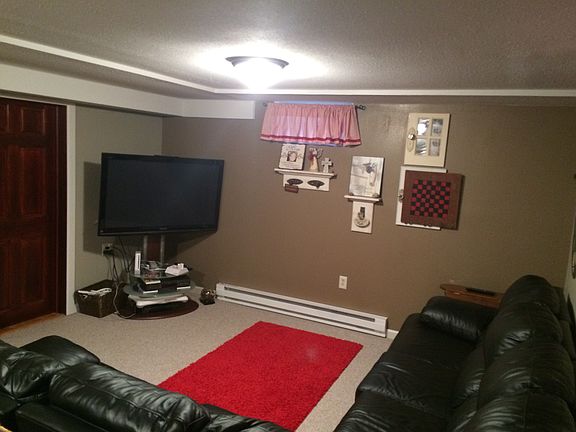 Family room in basement