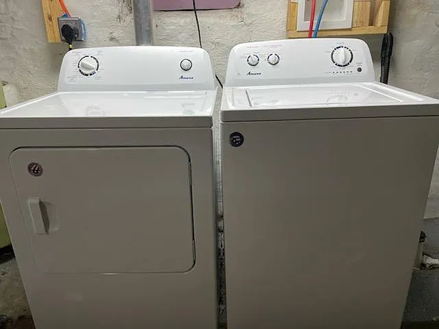 New washer and dryer in basement