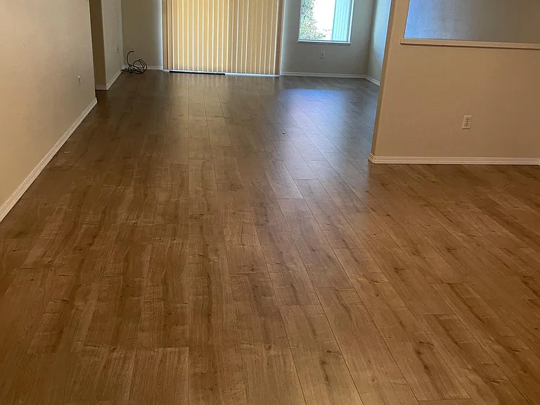 Living and dining room
(upgraded chandelier not shower)