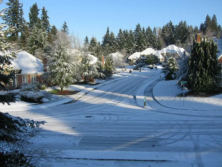 Neighborhood in winter
