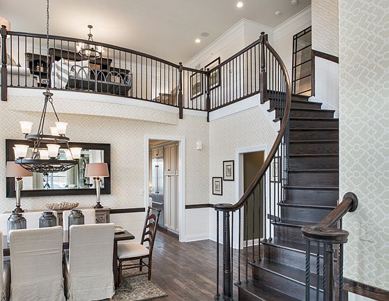 Impressive Foyer With Turned Staircase