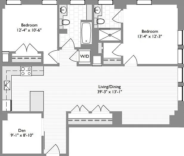 2 Bed, 2 Bath with Den