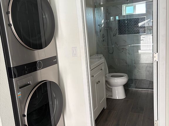 Laundry and bathroom
