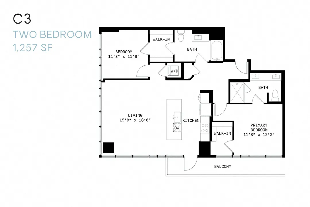 Floor plan Two Bedroom C3