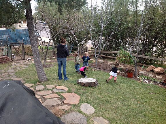 Front yard, grass .