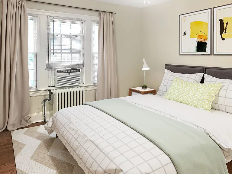 Apartment bedroom (virtually staged)