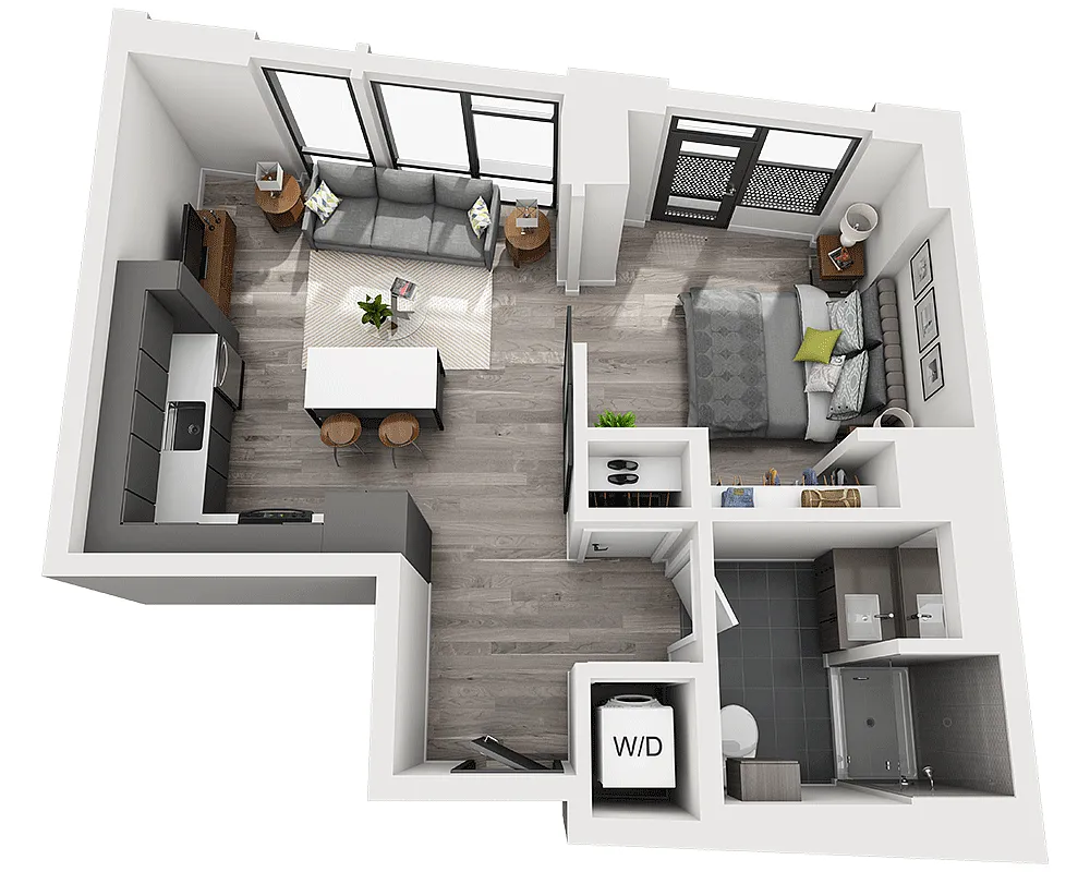 Floor plan One Bedroom A1G