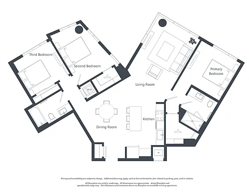 Floor plan 3 Bed - 2 Bath | c01