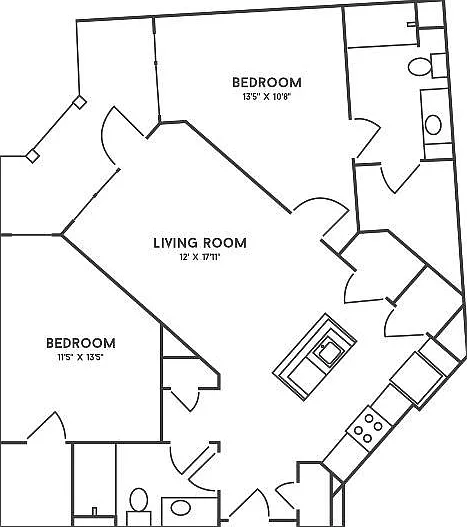 2 Bedroom, 2 Bath 2 Bedroom, 2 Bath