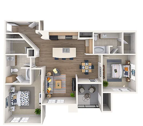 Floor plan B3 2 Bed 2 Bath