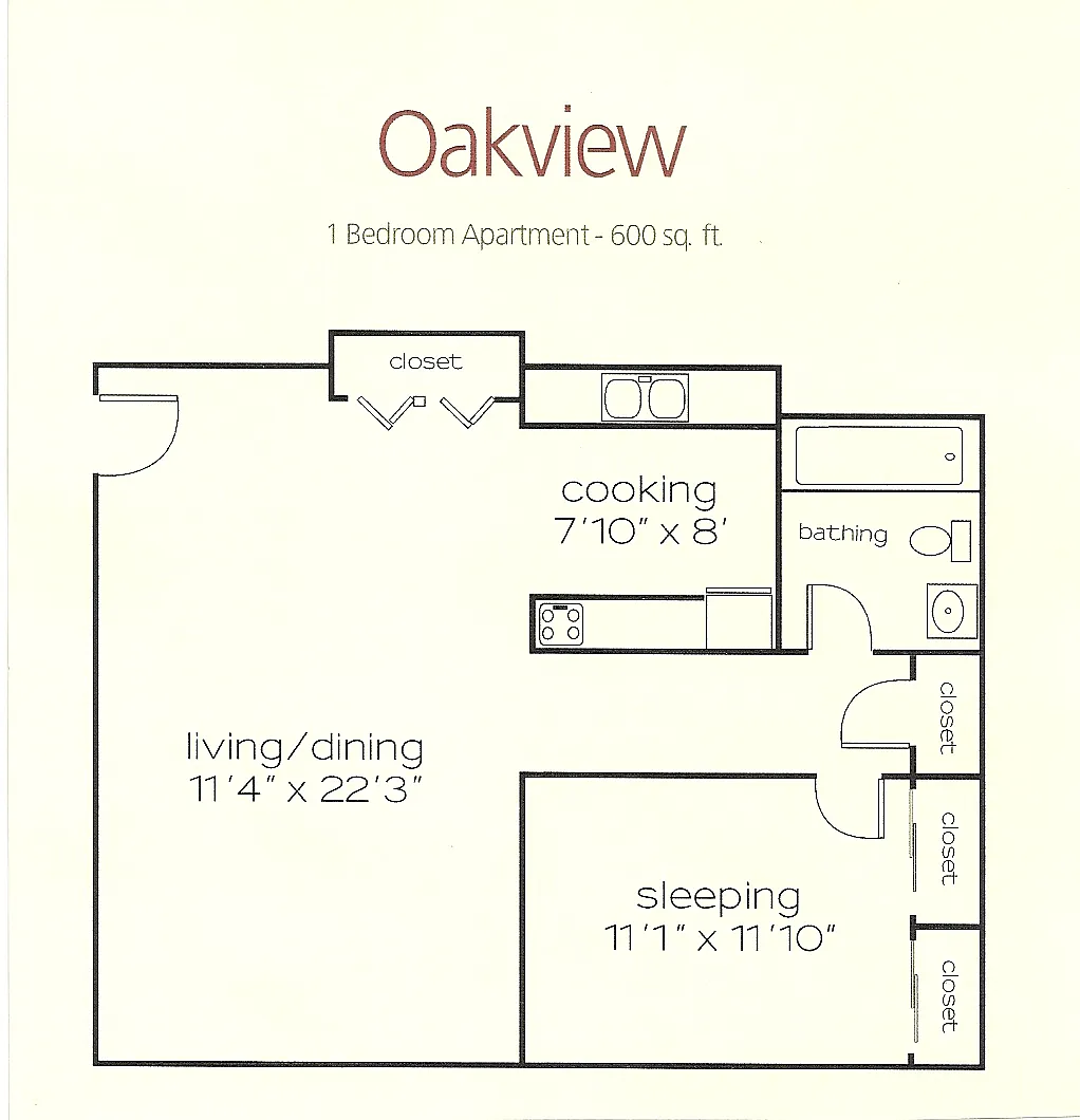 Floor plan I Bedroom Oakview