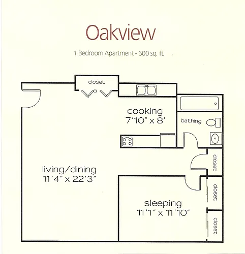 Floor plan I Bedroom Oakview