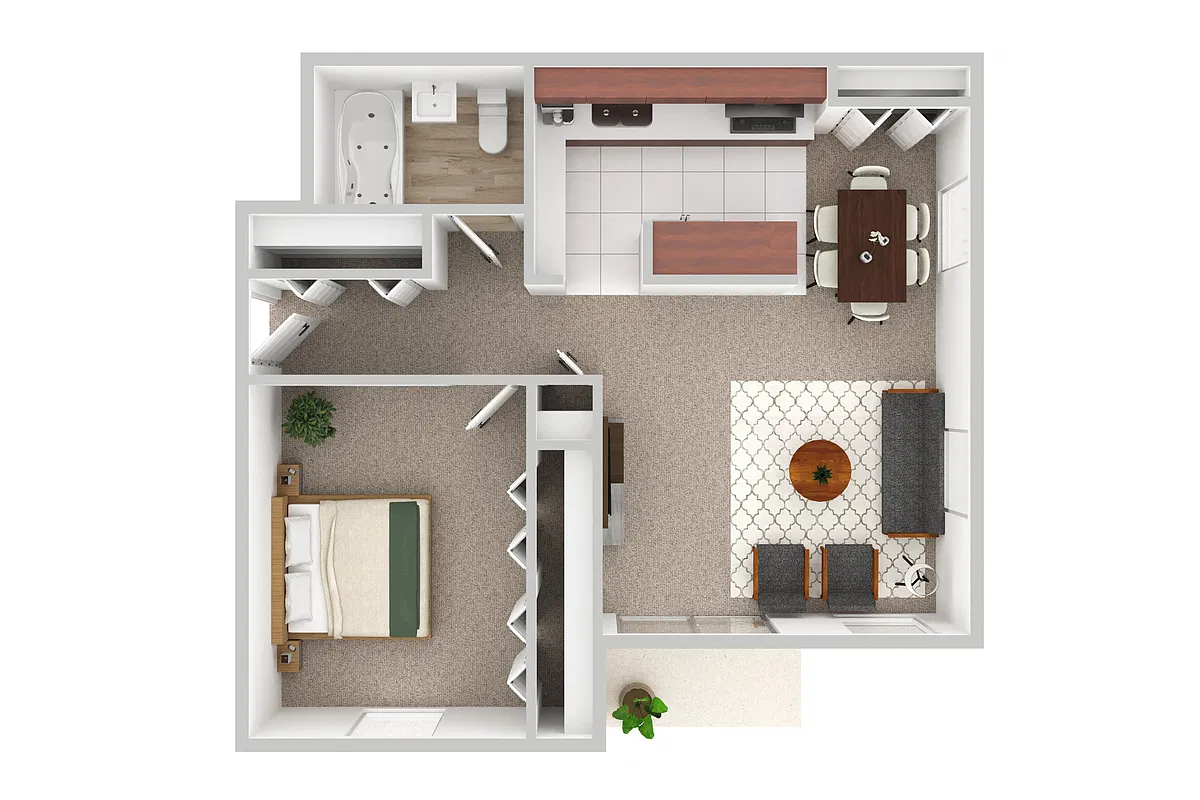 Floor plan 1 Bed 1 Bath