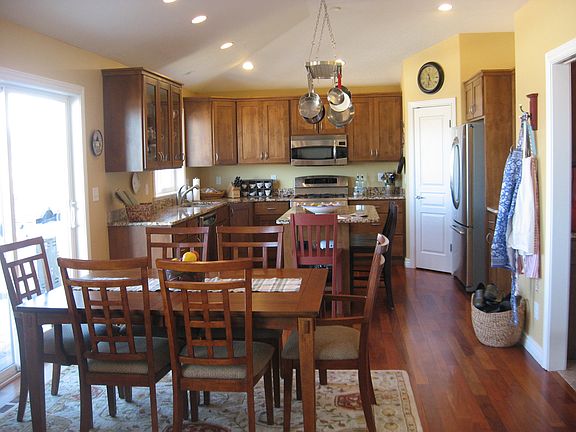 Open dining and kitchen