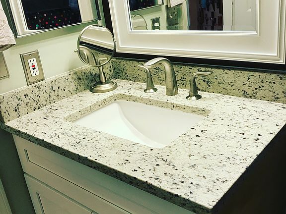 New bathroom cabinets, sink,