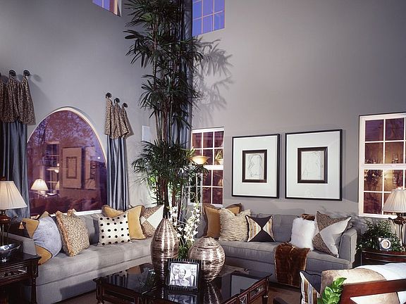 Living room of model home