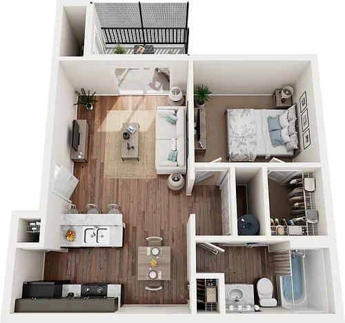Floor plan A1 | 1 Bed | 1 Bath | Signature